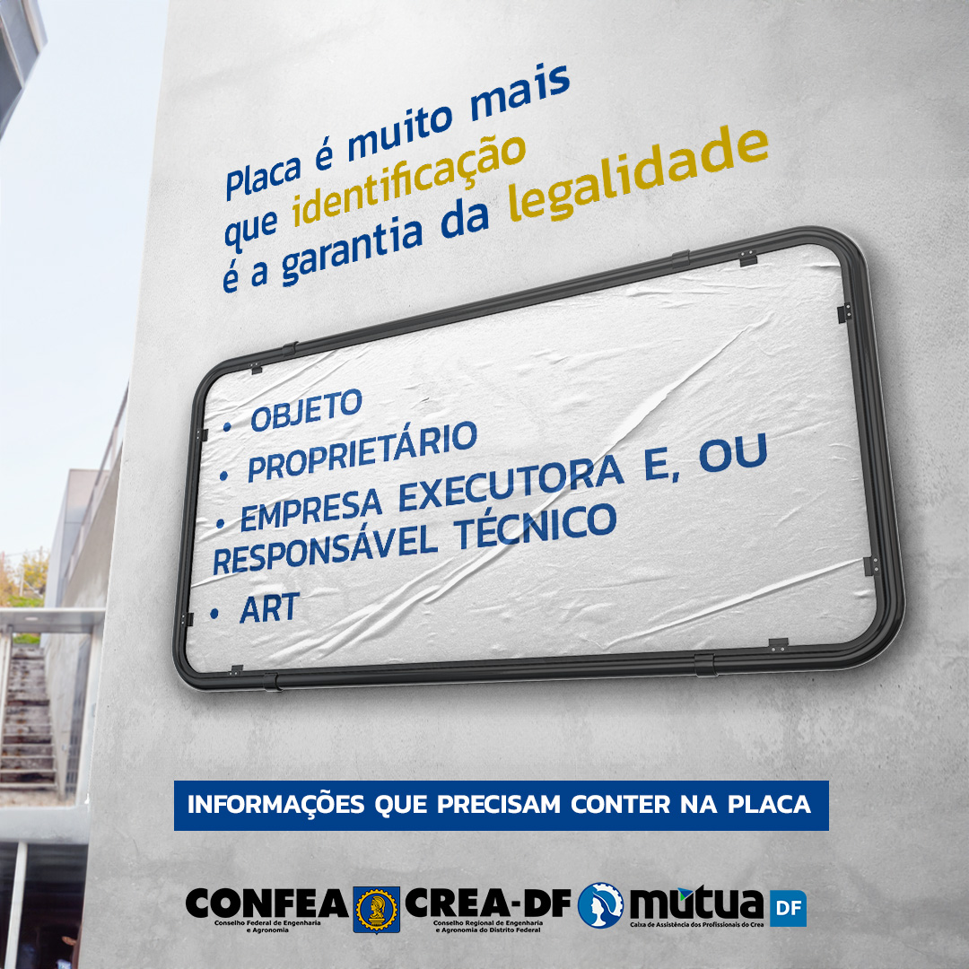 Banner com aviso "Placa é muito mais que identificação, é a garantia da legalidade"