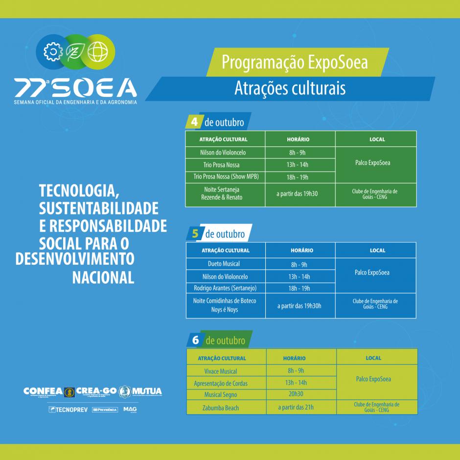 Programação cultural da 77ª Soea é oferecida pela Mútua | Conselho ...